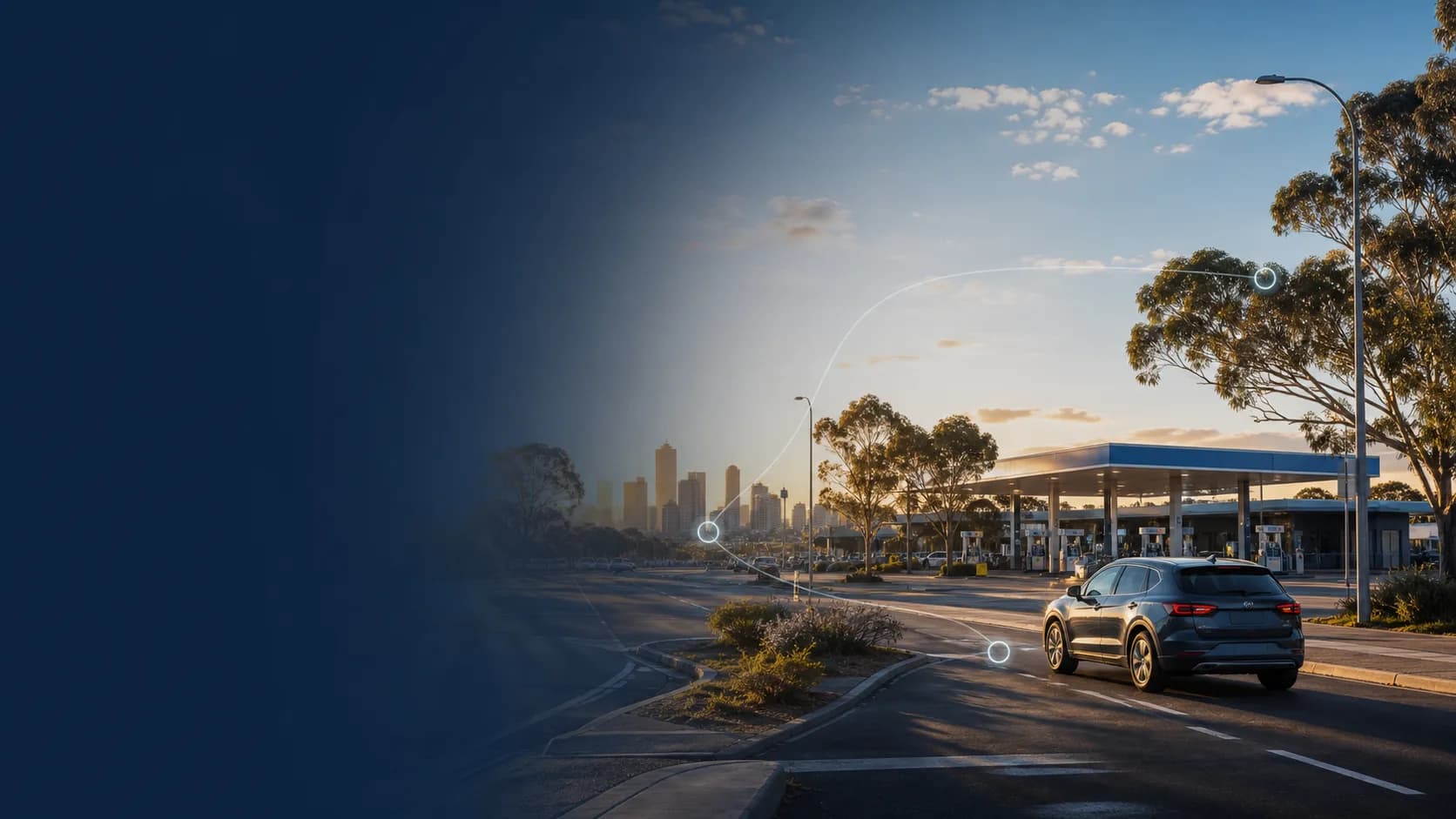 Australian road, service station and live FuelRadar coverage network